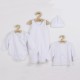 Set 4 piese: bluza body cu maneca lunga salopeta fara maneci caciulita Marime 56 Din bumbac 100% New Baby I am white