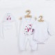 Set 4 piese: body cu maneca lunga salopeta fara maneci caciulita manusi Marime 56 Din bumbac 100% New Baby Foxy