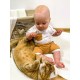 Set 2 piese pentru vara: pantaloni scurti body Marime 62 Din bumbac 100% New Baby Perfect Summer Brown