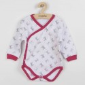 Body cu maneca lunga Marime 62 Din bumbac 100% New Baby Bow Raspberry