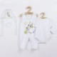 Set 4 piese: body cu maneca lunga salopeta fara maneci caciulita manusi Marime 56 Din bumbac 100% New Baby Snail