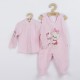 Set 2 piese: salopeta fara maneci bluza Marime 62 Din bumbac 100% New Baby Mouse Pink