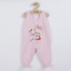 Set 2 piese: salopeta fara maneci bluza Marime 62 Din bumbac 100% New Baby Mouse Pink