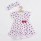 Set 2 piese: rochita pentru fetite bentita pentru cap Marime 86 Din bumbac 100% New Baby Strawberry