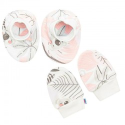 Set 2 piese: botosei manusi Marime 56 Din bumbac 100% New Baby Lovely Pink