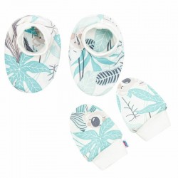 Set 2 piese: botosei manusi Marime 56 Din bumbac 100% New Baby Lovely Green
