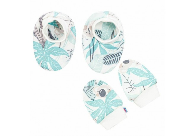 Set 2 piese: botosei manusi Marime 56 Din bumbac 100% New Baby Lovely Green