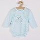 Set 4 piese: bluza body cu maneca lunga salopeta fara maneci caciulita Marime 56 Din bumbac 100% New Baby Sweet Bear Blue
