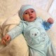 Set 4 piese: bluza body cu maneca lunga salopeta fara maneci caciulita Marime 56 Din bumbac 100% New Baby Sweet Bear Blue