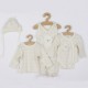 Set 4 piese: bluza body cu maneca lunga salopeta fara maneci caciulita Marime 56 Din bumbac 100% New Baby Sweet Bear Beige