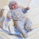 Set 4 piese: bluza body cu maneca lunga salopeta fara maneci caciulita Marime 56 Din bumbac 100% New Baby Sweet Bear Beige