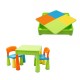 Set masuta si doua scaune pentru copii Multicolor Cu parte detasabila si reversibila Partea reversibila pentru Lego Duplo New Ba