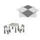 Set masuta si doua scaune pentru copii Grey and White Cu parte detasabila si reversibila Partea reversibila pentru Lego Duplo Ne