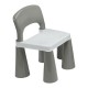 Set masuta si doua scaune pentru copii Grey and White Cu parte detasabila si reversibila Partea reversibila pentru Lego Duplo Ne