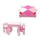 Set masuta si doua scaune pentru copii Pink Cu parte detasabila si reversibila Partea reversibila pentru Lego Duplo New Baby