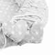 Set 3 piese Luxury Baby Nest cu doua fete Cu paturica si pernuta in forma de inima New Baby Minky Heart Grey