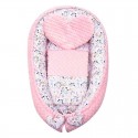 Set 3 piese Luxury Baby Nest cu doua fete Cu paturica si pernuta in forma de inima New Baby Minky Cranberries
