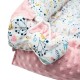 Set 3 piese Luxury Baby Nest cu doua fete Cu paturica si pernuta in forma de inima New Baby Minky Cranberries