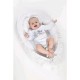 Set 3 piese Luxury Baby Nest cu doua fete Cu paturica si pernuta in forma de inima New Baby Minky Cranberries