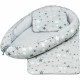 Set 3 piese Baby Nest Cu paturica si pernuta New Baby White/Grey stars