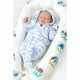 Set 3 piese Baby Nest Cu paturica si pernuta New Baby White/Grey stars