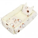 Set 3 piese Baby Nest multifunctional Cu paturica si pernuta cu urechi New Baby Sheep Beige