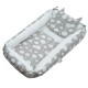 Set 3 piese Baby Nest multifunctional Cu paturica si pernuta cu urechi New Baby Cloud Grey