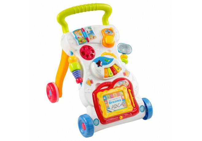 Antepremergator educational cu sunete si lumini Cu panou detasabil Cu mini pian Baby Mix