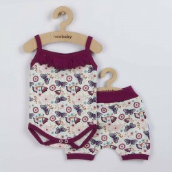 Set 2 piese pentru vara: pantaloni scurti body cu volanas Marime 56 Din bumbac 100% New Baby Little Girl