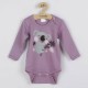 Set 2 piese: body cu maneca lunga pantaloni Marime 56 Din bumbac 100% New Baby Rebel Lilac