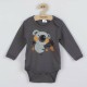 Set 2 piese: body cu maneca lunga pantaloni Marime 56 Din bumbac 100% New Baby Rebel Graphite