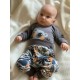 Set 2 piese: body cu maneca lunga pantaloni Marime 74 Din bumbac 100% New Baby Rebel Graphite