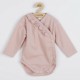 Set 2 piese: body cu maneca lunga si pantalonasi cu botosei Cu volanase Marime 68 Din bumbac 100% New Baby Stripes Pink