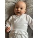 Set 2 piese: body cu maneca lunga si pantalonasi cu botosei Cu volanase Marime 68 Din bumbac 100% New Baby Stripes White