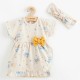 Set 2 piese: rochita pentru fetite cu fundita bentita pentru cap Marime 74 Din bumbac 100% New Baby Fairy