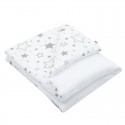 Paturica cu doua fete Dimensiune mare 80x102 cm Din materiale certificate Oeko Tex Standard 100 New Baby Waffle white stars