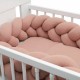 Lenjerie patut 2 piese Din Muselina Cu perna si pilota 100x70 cm Din materiale certificate Oeko Tex Standard 100 New Baby Pink