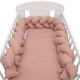 Lenjerie patut 2 piese Din Muselina Cu perna si pilota 100x70 cm Din materiale certificate Oeko Tex Standard 100 New Baby Pink
