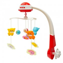 Carusel muzical pentru patut bebelusi Cu proiectii Cu melodii si sunete ale naturii Cu 11 jucarii Baby Mix Red