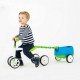 Tricicleta usoara RideOn Quadie cu remorca Cu sa reglabila Cu mic compartiment in sa 3.8 Kg Pentru 1 - 3 ani Chillafish Lime