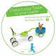 Tricicleta usoara RideOn Quadie cu remorca Cu sa reglabila Cu mic compartiment in sa 3.8 Kg Pentru 1 - 3 ani Chillafish Lime