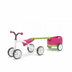 Tricicleta usoara RideOn Quadie cu remorca Cu sa reglabila Cu mic compartiment in sa 3.8 Kg Pentru 1 - 3 ani Chillafish Pink