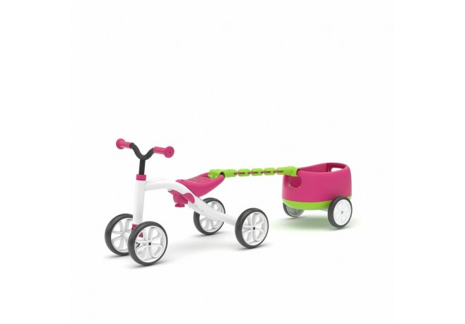 Tricicleta usoara RideOn Quadie cu remorca Cu sa reglabila Cu mic compartiment in sa 3.8 Kg Pentru 1 - 3 ani Chillafish Pink