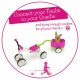 Tricicleta usoara RideOn Quadie cu remorca Cu sa reglabila Cu mic compartiment in sa 3.8 Kg Pentru 1 - 3 ani Chillafish Pink