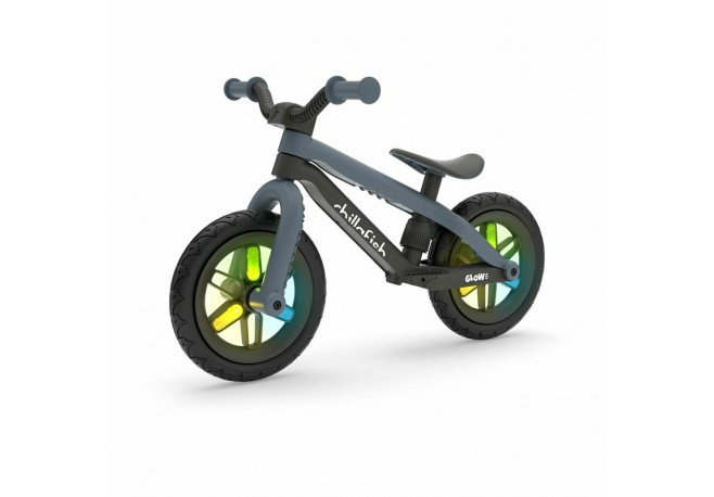 Bicicleta de echilibru BMXie Glow Cu spite luminoase Cu sa reglabila Greutatate 3.8 Kg 12 inch Pentru 2 - 5 ani Chillafish Anthr