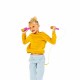 Coarda de sarit cu lungime reglabila Skibbi Lungime de la 20 cm la 3 m Pentru 4 ani + si adulti Chillafish Fucshia