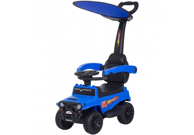 Masinuta de impins Chipolino Safari blue cu maner si copertina