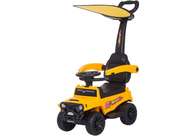 Masinuta de impins Chipolino Safari yellow cu maner si copertina