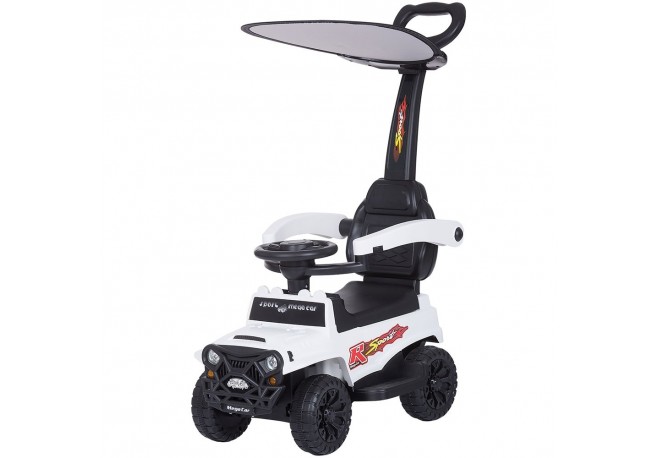 Masinuta de impins Chipolino Safari white cu maner si copertina