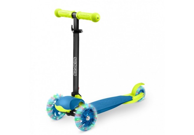 Trotineta cu roti cu LED Ricokids Loco 765105 - Albastru cu verde